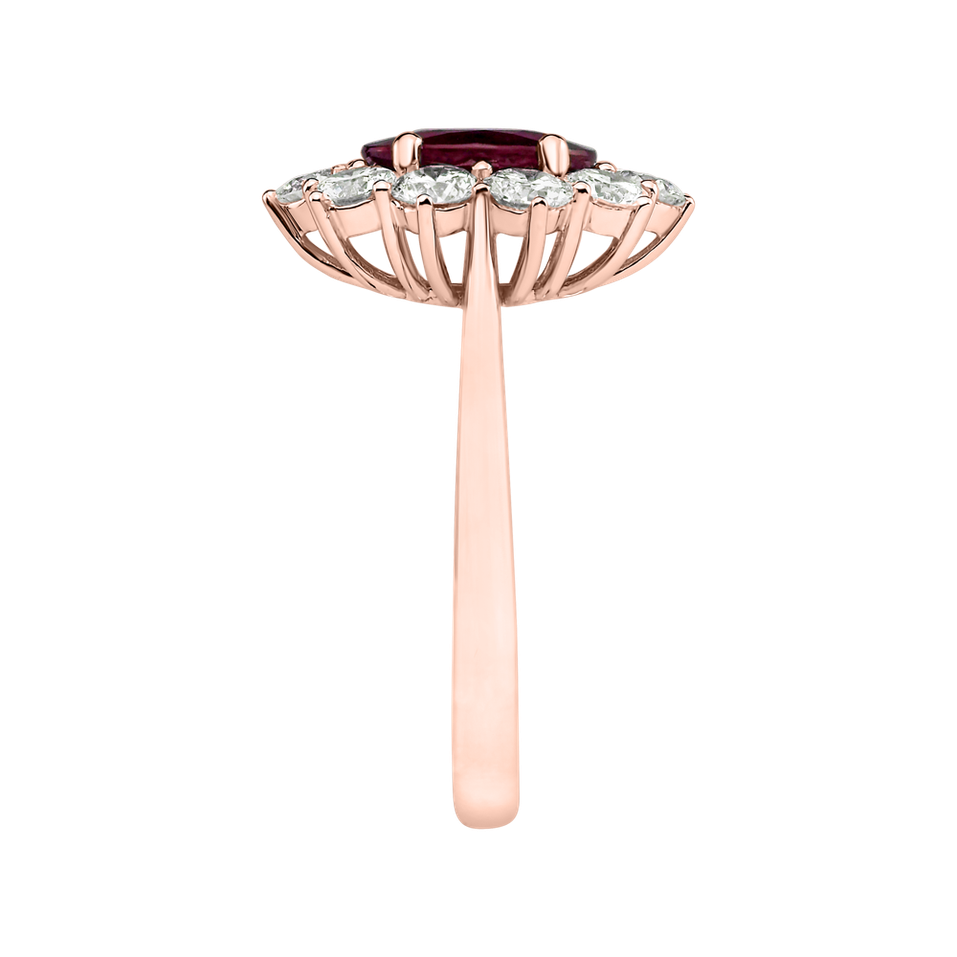 Diamond ring with Ruby Princess