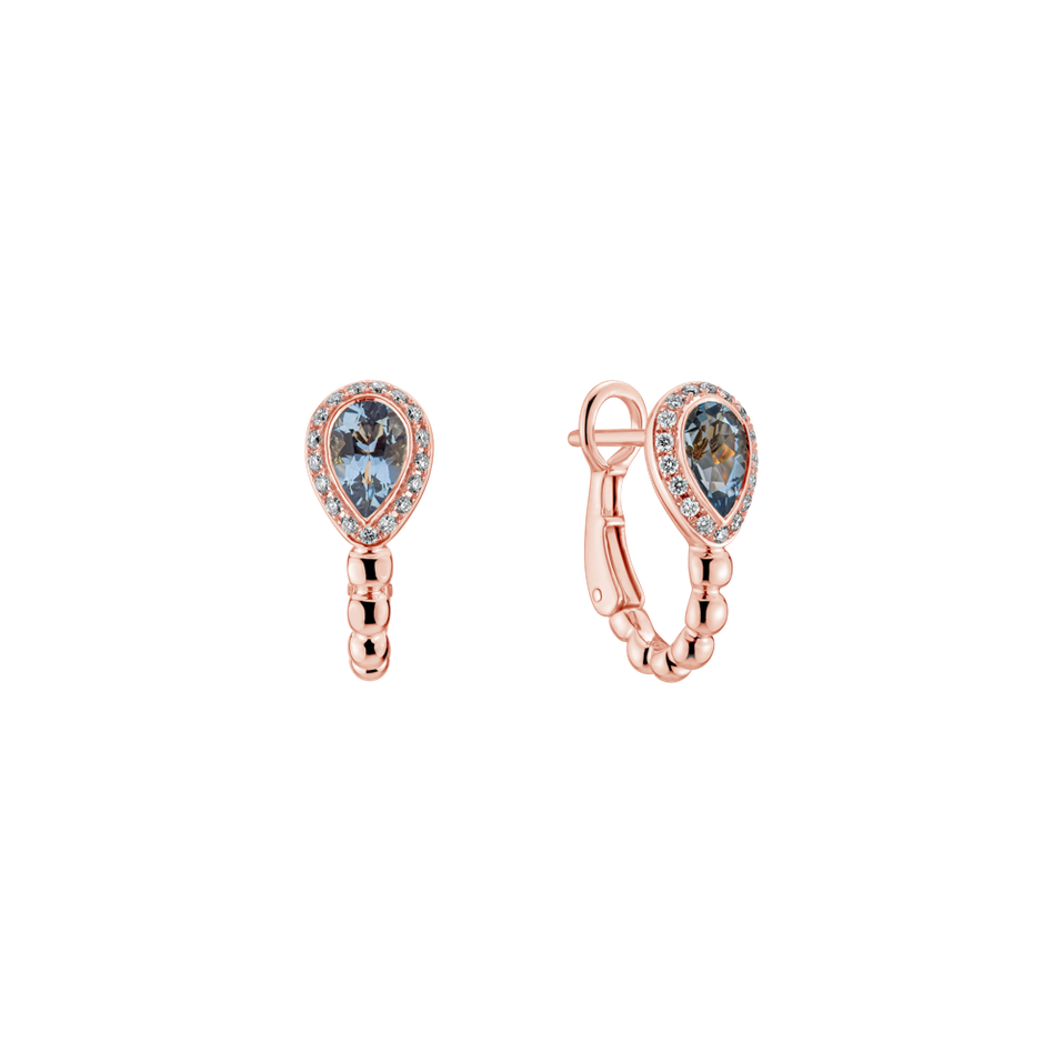 Diamond earrings with Aquamarine Offering