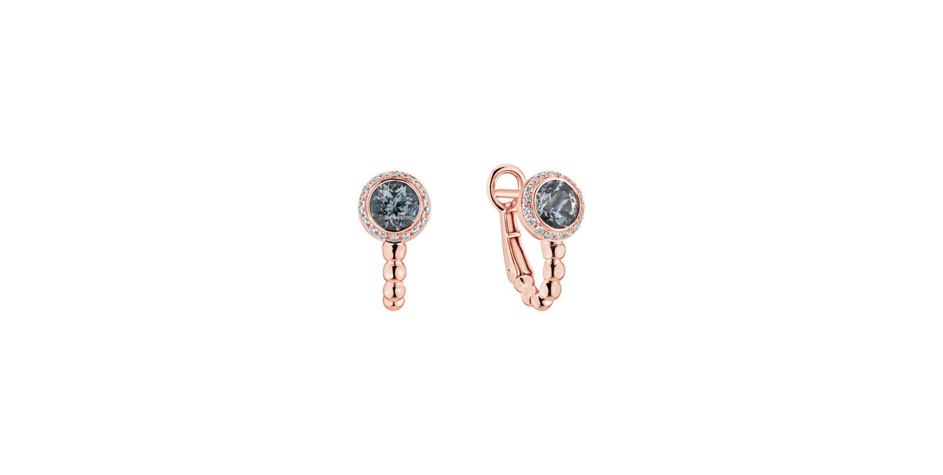 Diamond earrings with Aquamarine De L'oubli