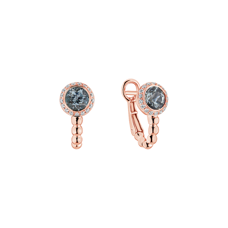 Diamond earrings with Aquamarine De L'oubli