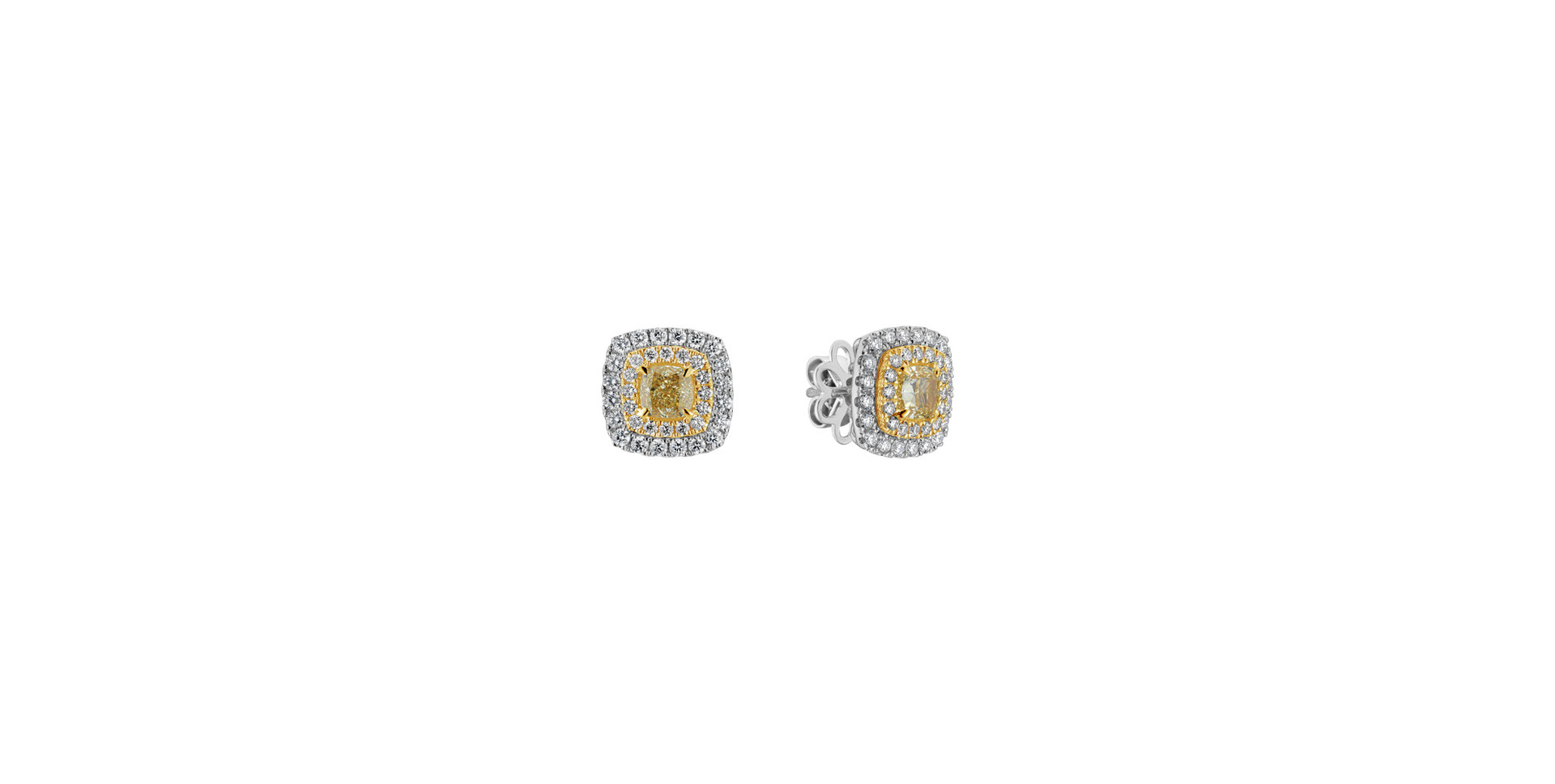 Earrings with yellow and white diamonds Sunny Day