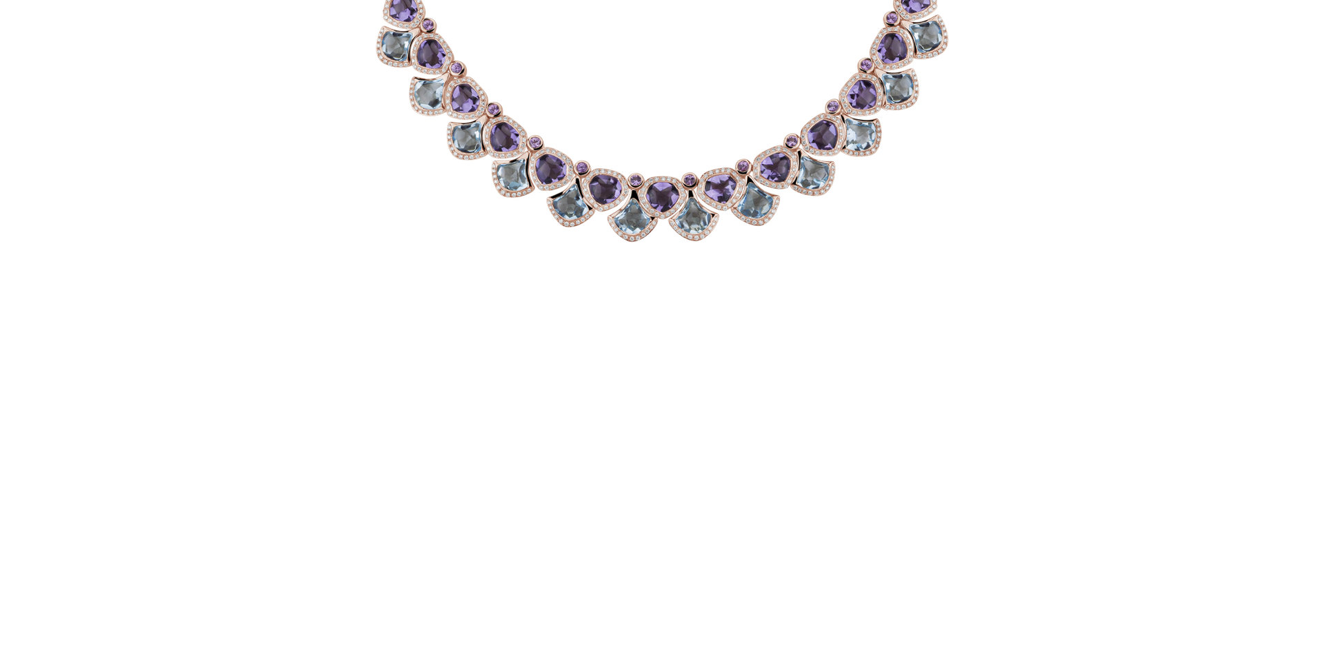 Diamond necklace with gemstones Shadowplay