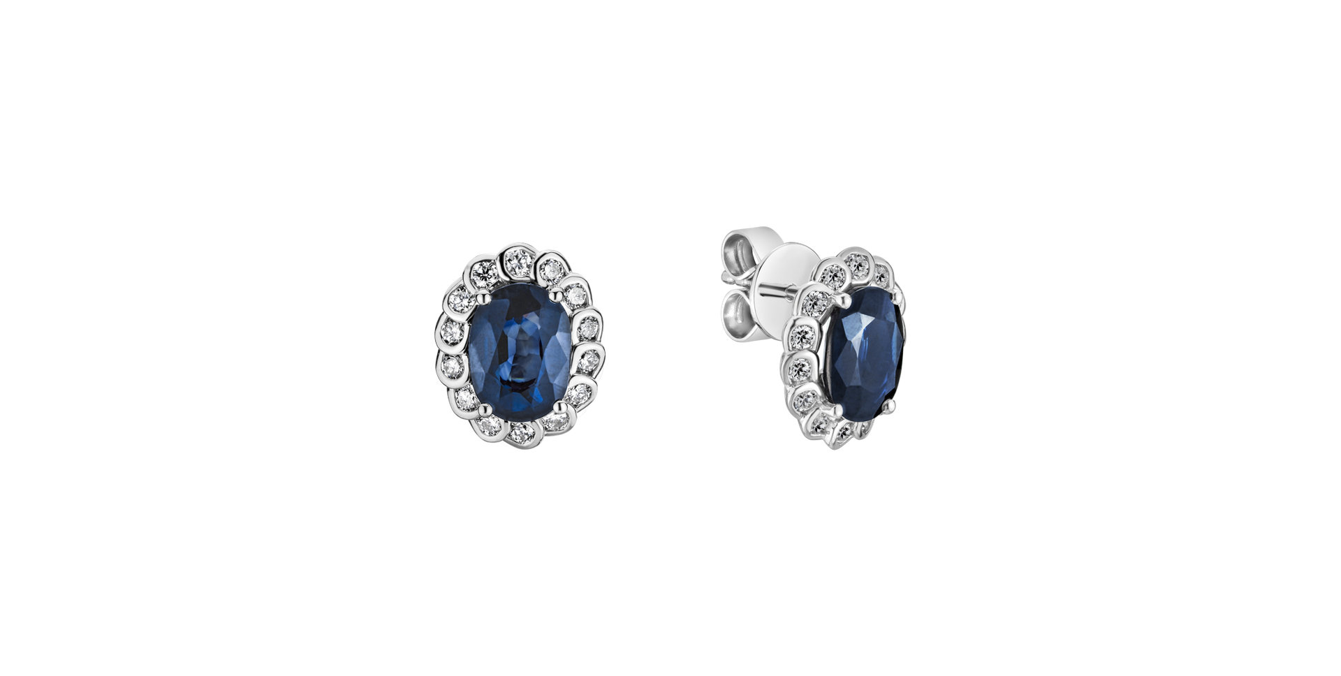 Diamond earrings with Sapphire Princess