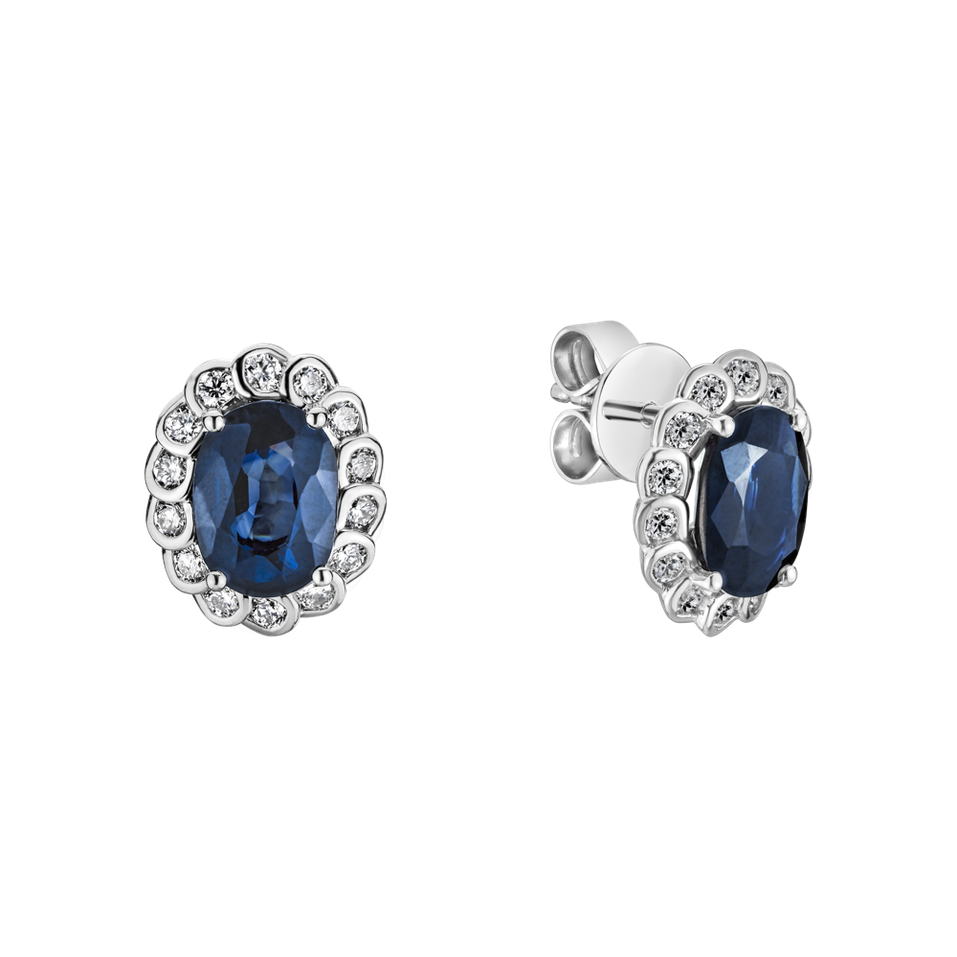Diamond earrings with Sapphire Princess