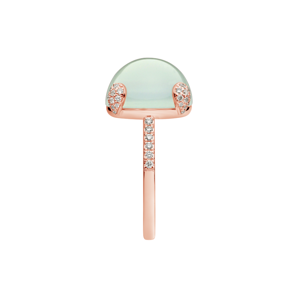 Diamond ring with Chalcedony Divine Drop