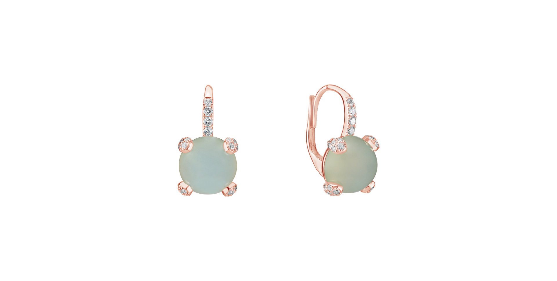 Diamond earrings with Chalcedony Royal Drops