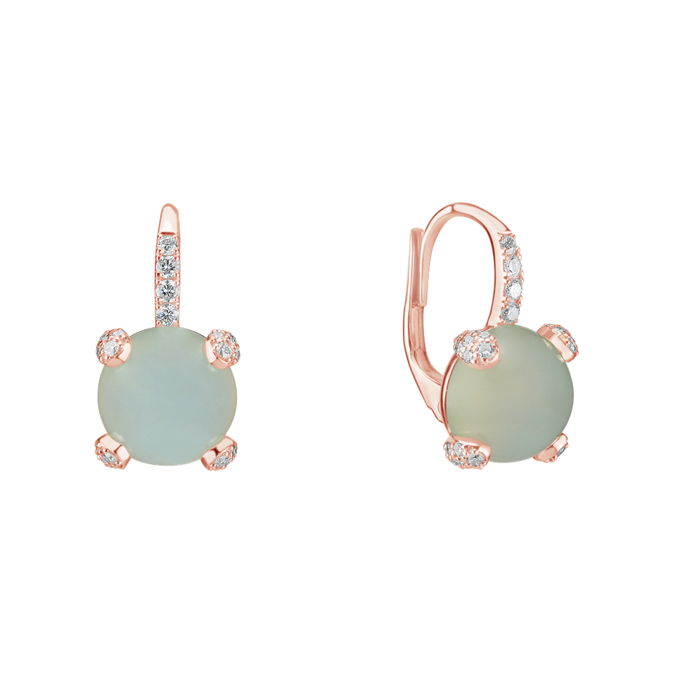Diamond earrings with Chalcedony Royal Drops