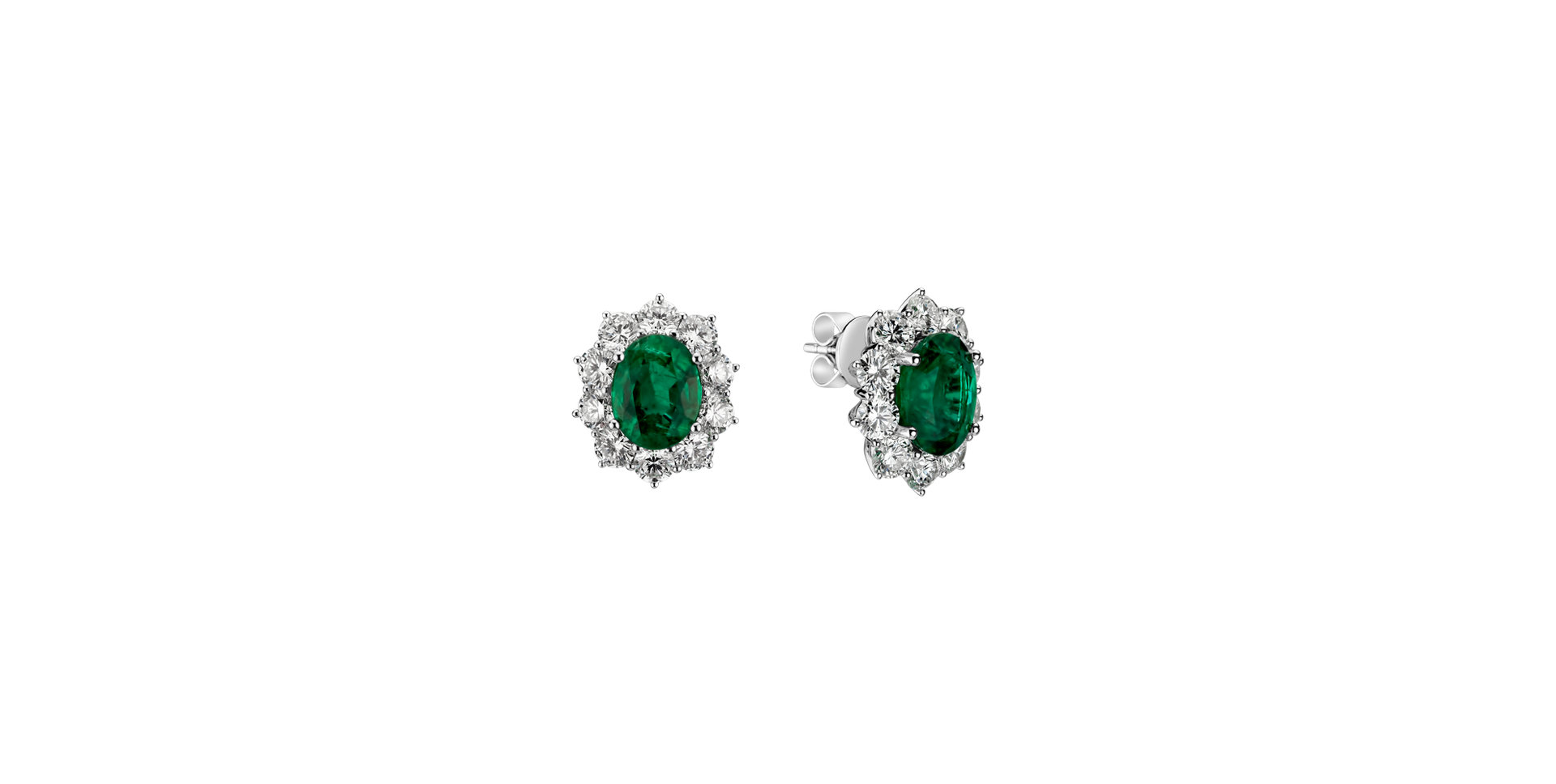 Diamond earrings with Emerald Princess