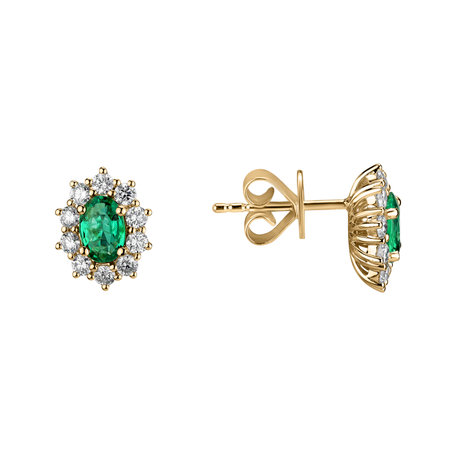 Diamond earrings with Emerald Princess
