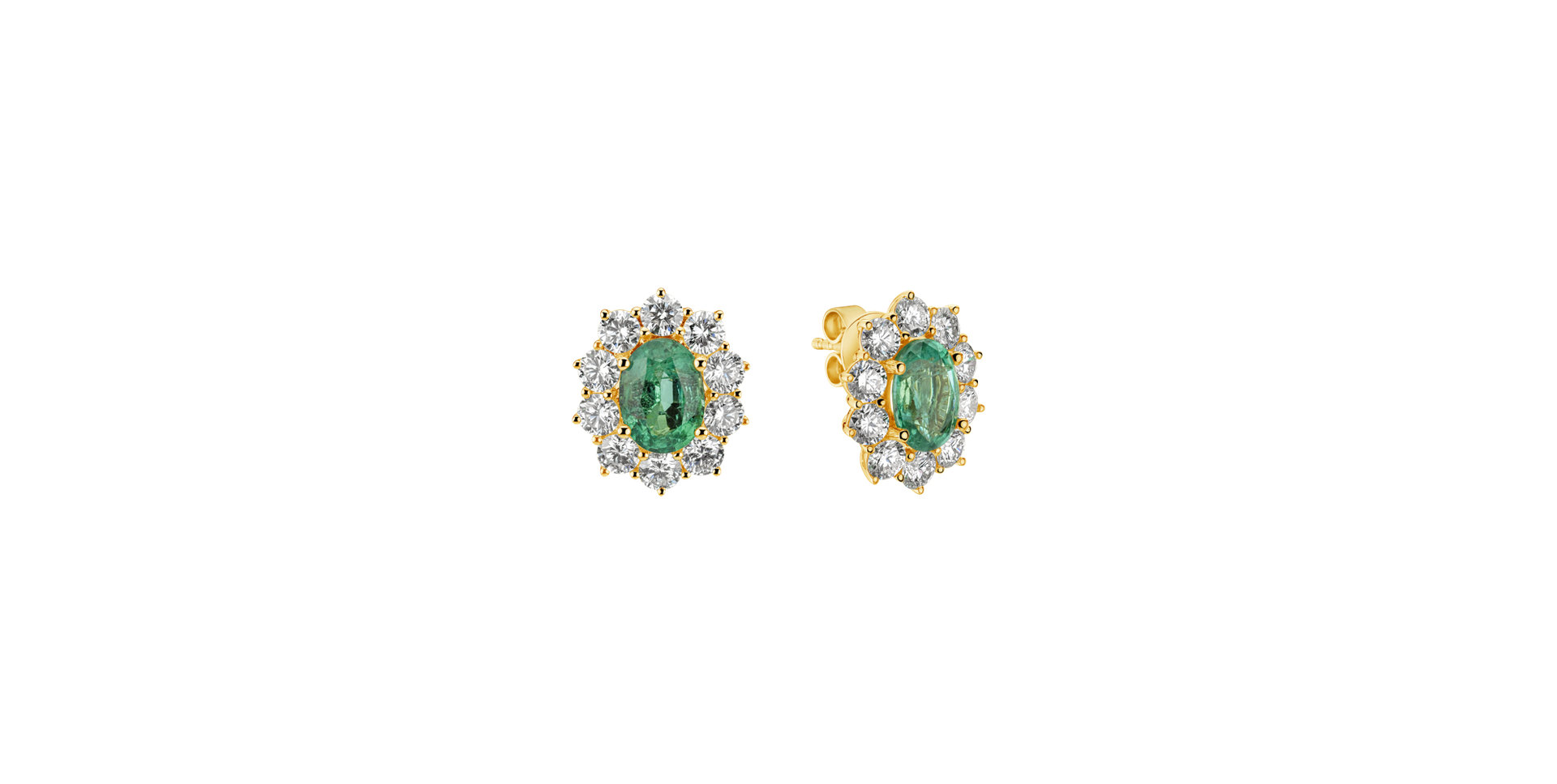 Diamond earrings with Emerald Princess