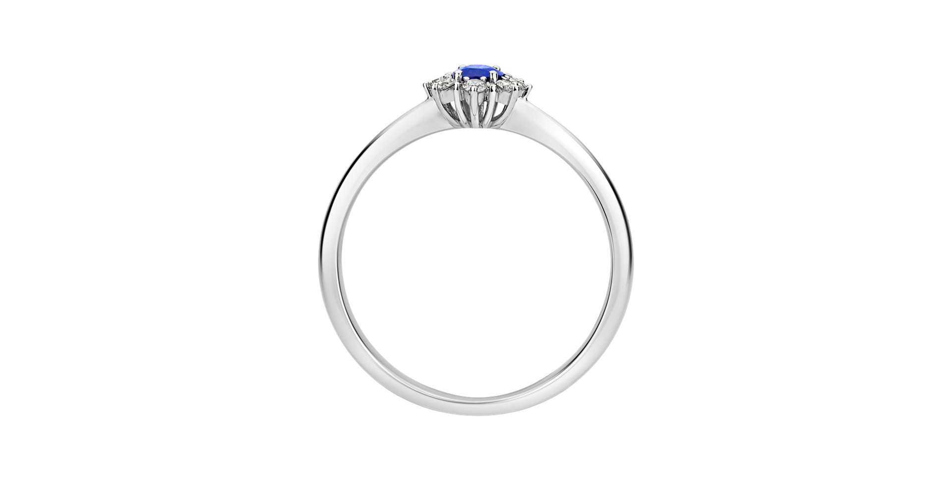Diamond ring with Tanzanite Princess