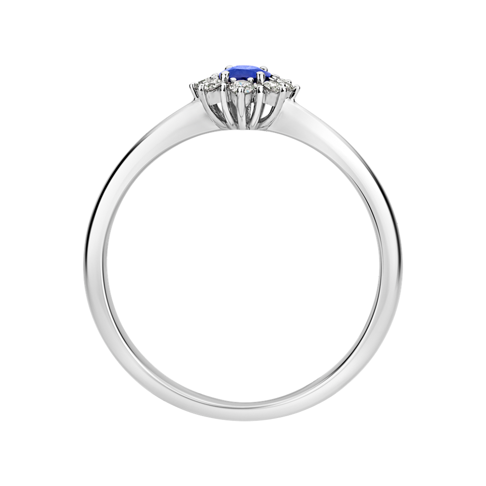 Diamond ring with Tanzanite Princess
