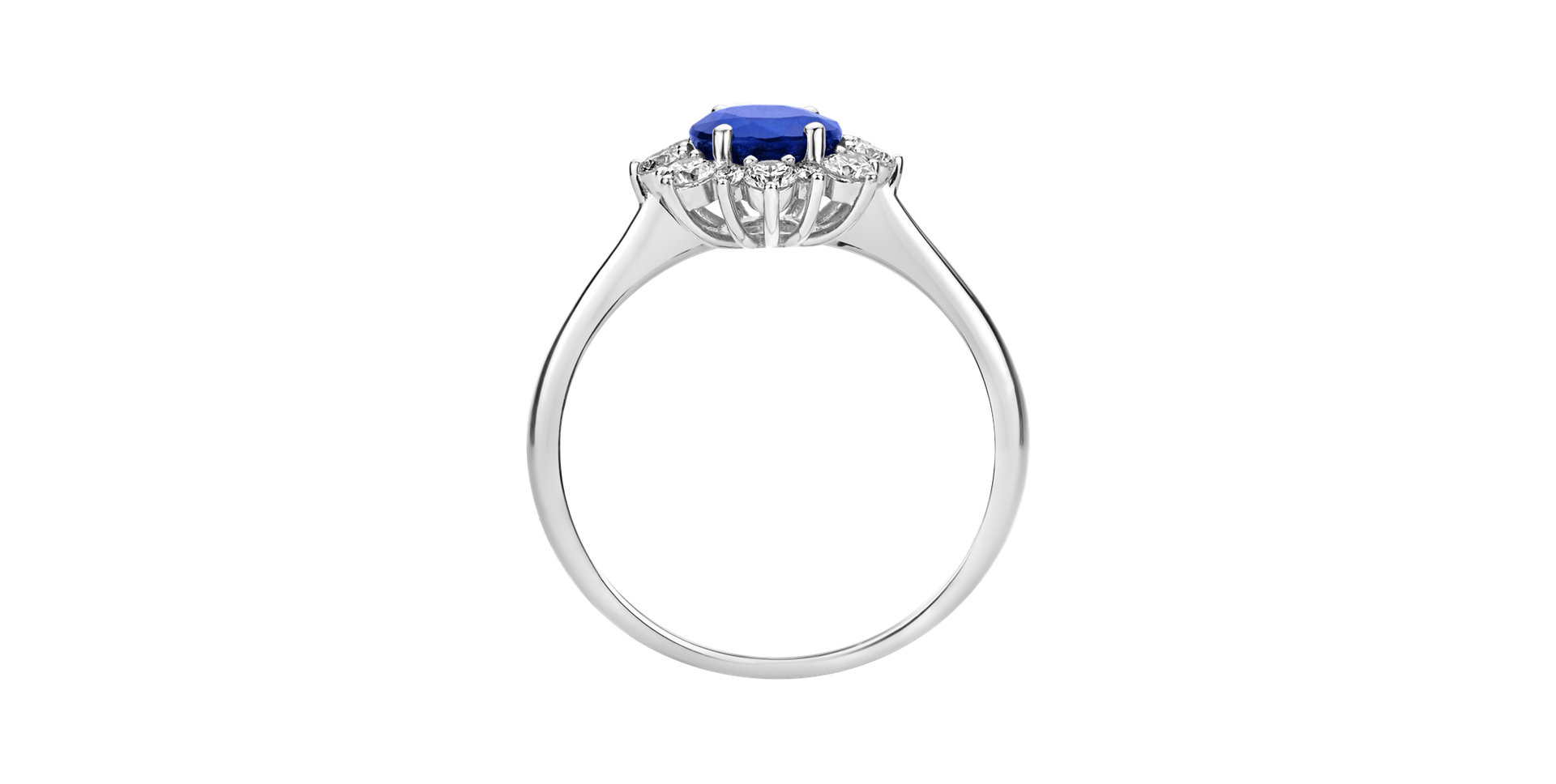 Diamond ring with Tanzanite Princess