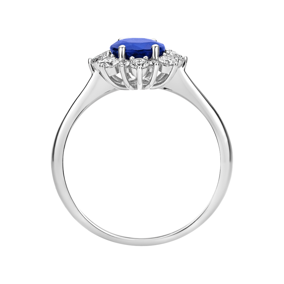 Diamond ring with Tanzanite Princess