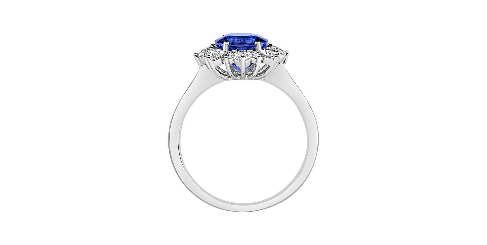 Diamond ring with Tanzanite Princess
