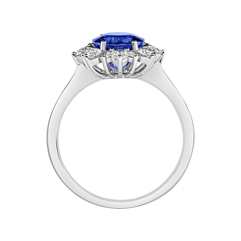 Diamond ring with Tanzanite Princess