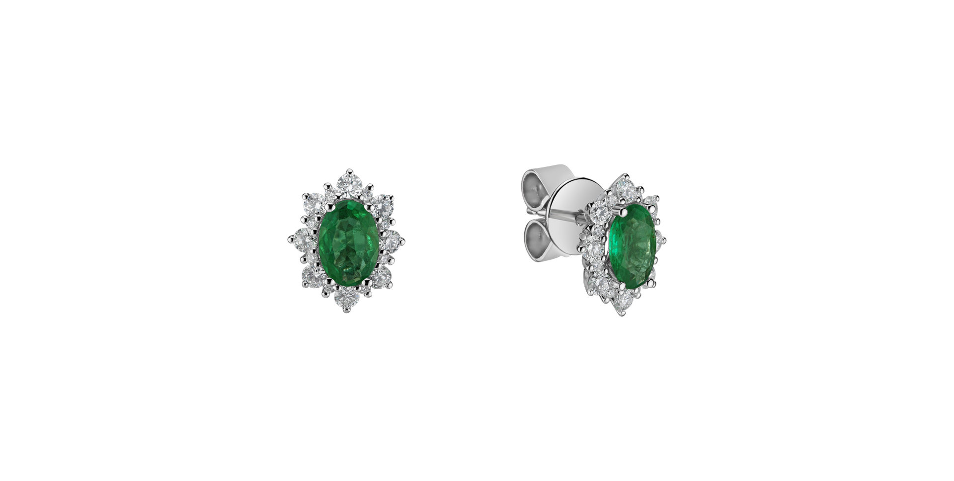 Diamond earrings with Emerald Mary Magdalene