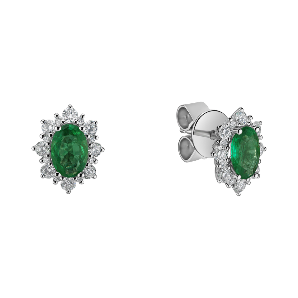 Diamond earrings with Emerald Mary Magdalene