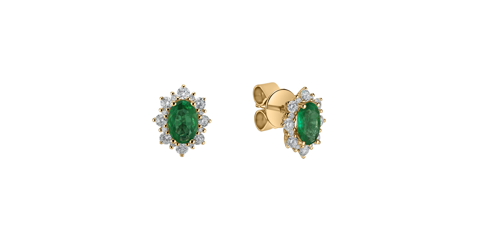 Diamond earrings with Emerald Mary Magdalene