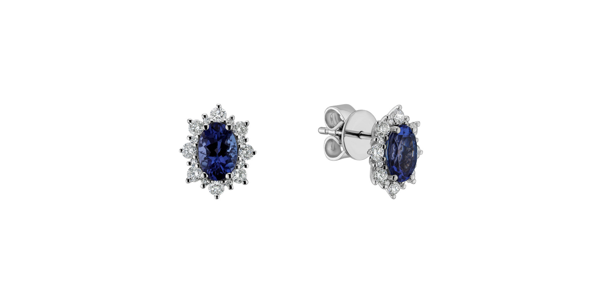Diamond earrings with Tanzanite Mary Magdalene