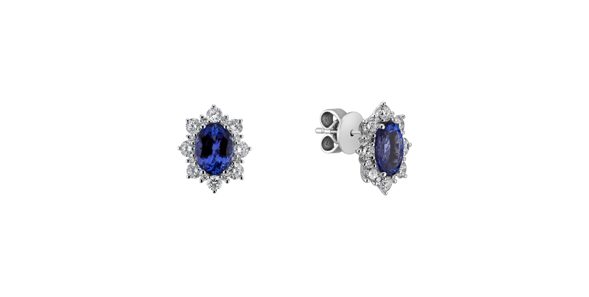 Diamond earrings with Tanzanite Mary Magdalene