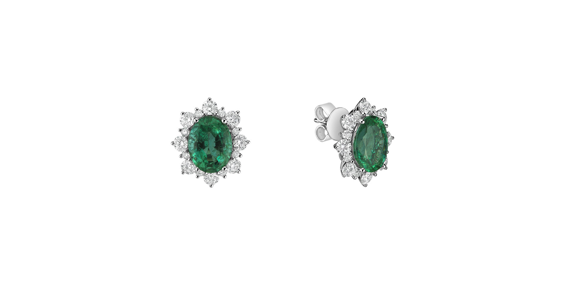 Diamond earrings with Emerald Mary Magdalene