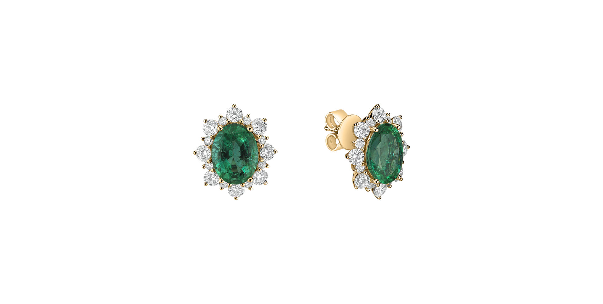 Diamond earrings with Emerald Mary Magdalene