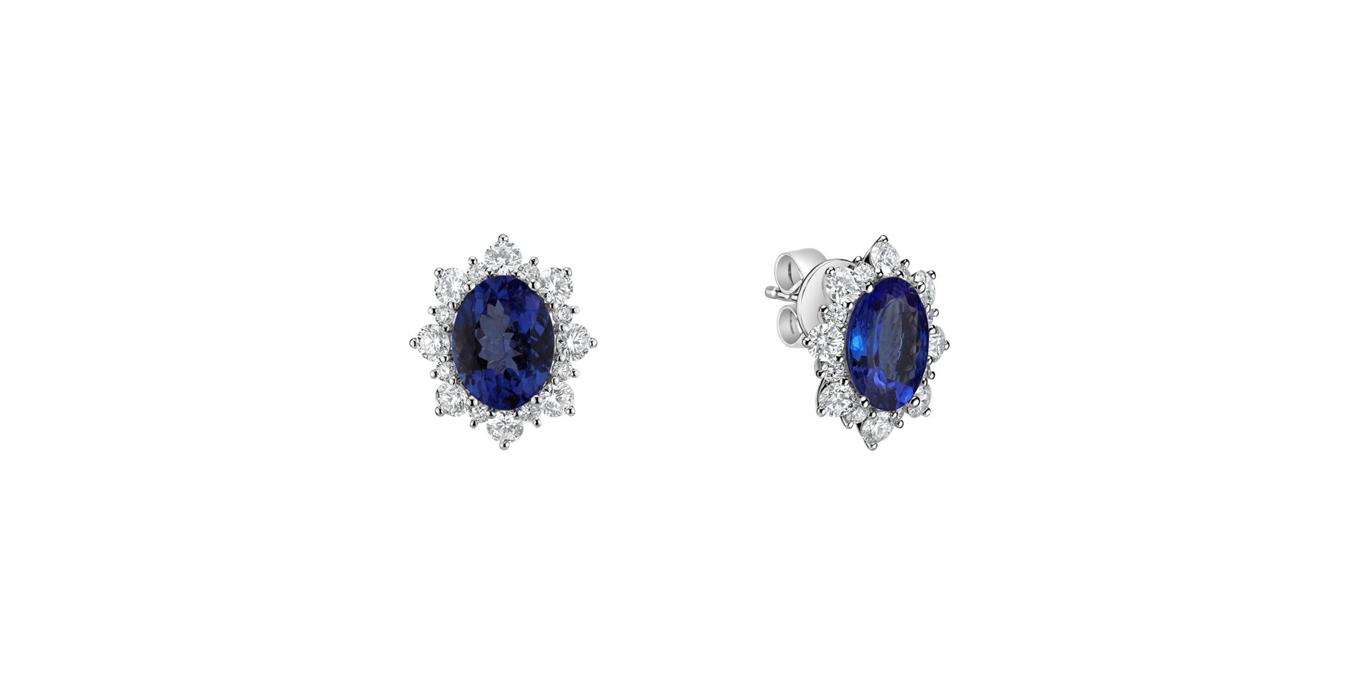Diamond earrings with Tanzanite Mary Magdalene