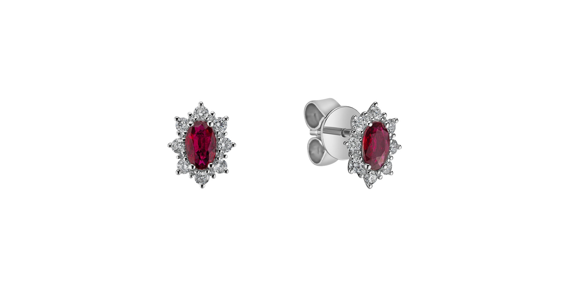 Diamond earrings with Ruby Princess