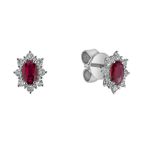Diamond earrings with Ruby Princess
