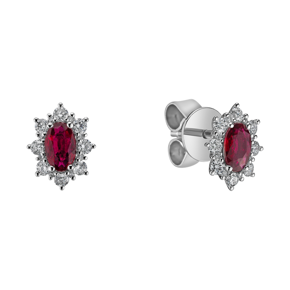 Diamond earrings with Ruby Princess