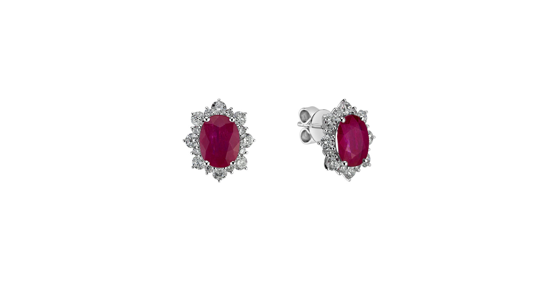 Diamond earrings with Ruby Princess