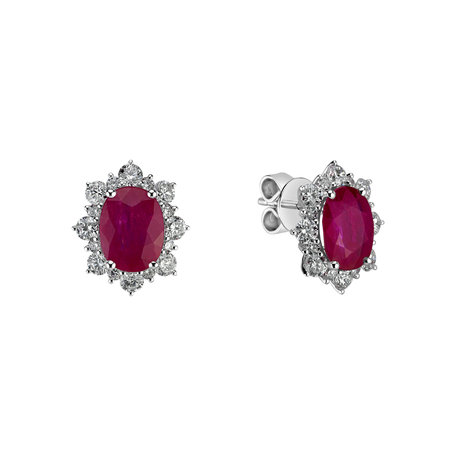 Diamond earrings with Ruby Princess