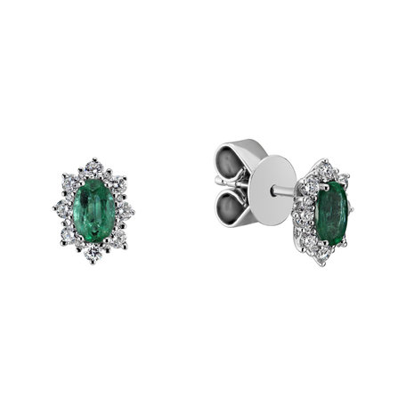 Diamond earrings with Emerald Princess