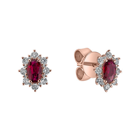 Diamond earrings with Ruby Princess