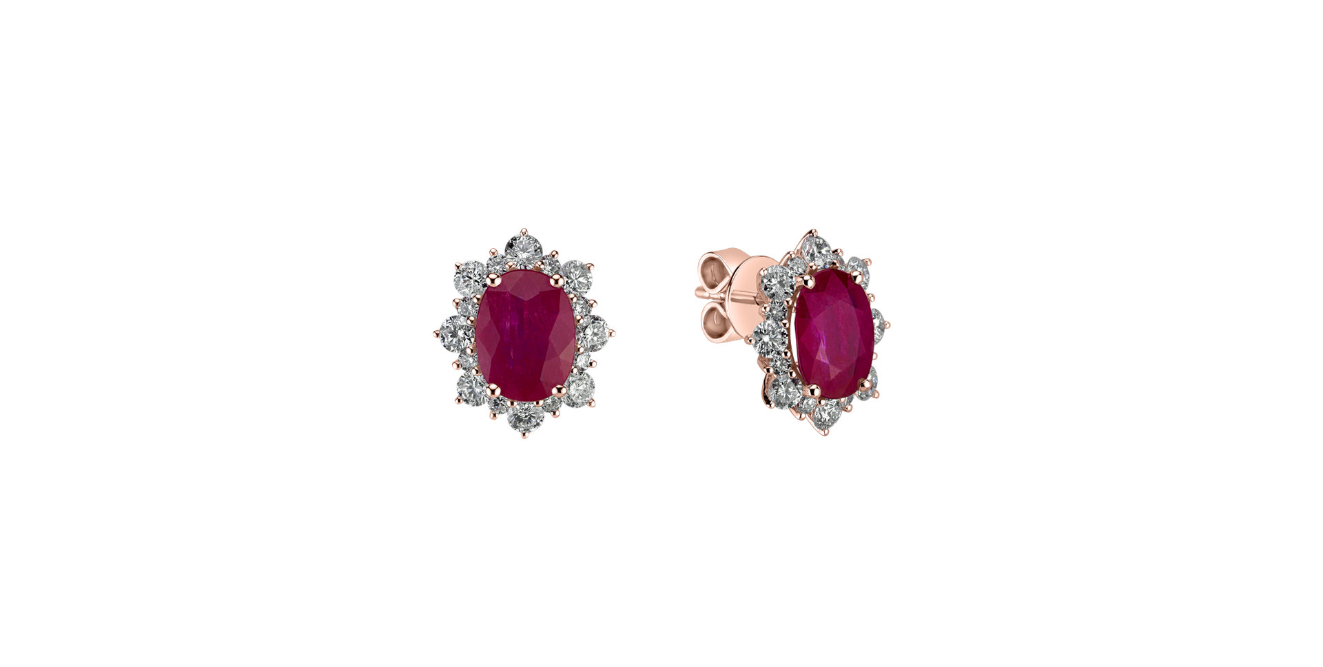 Diamond earrings with Ruby Princess