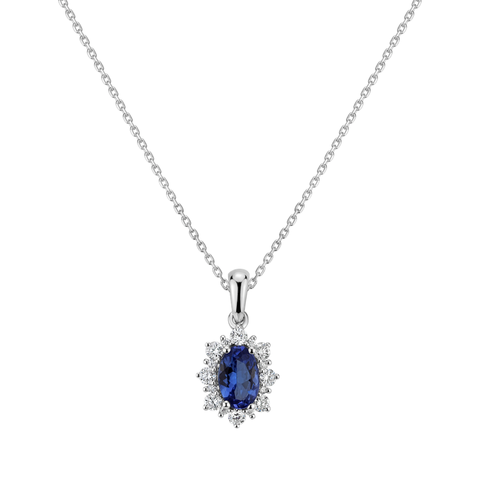 Diamond pendant with Tanzanite Princess