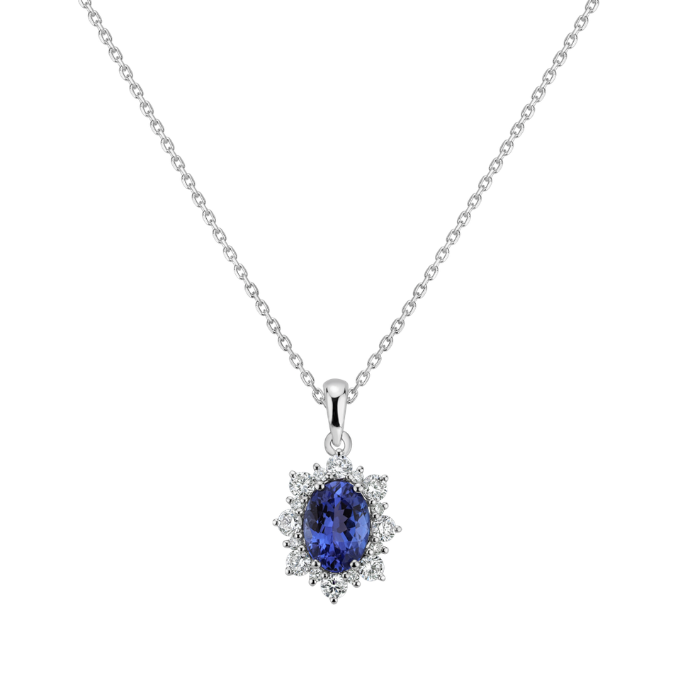 Diamond pendant with Tanzanite Princess