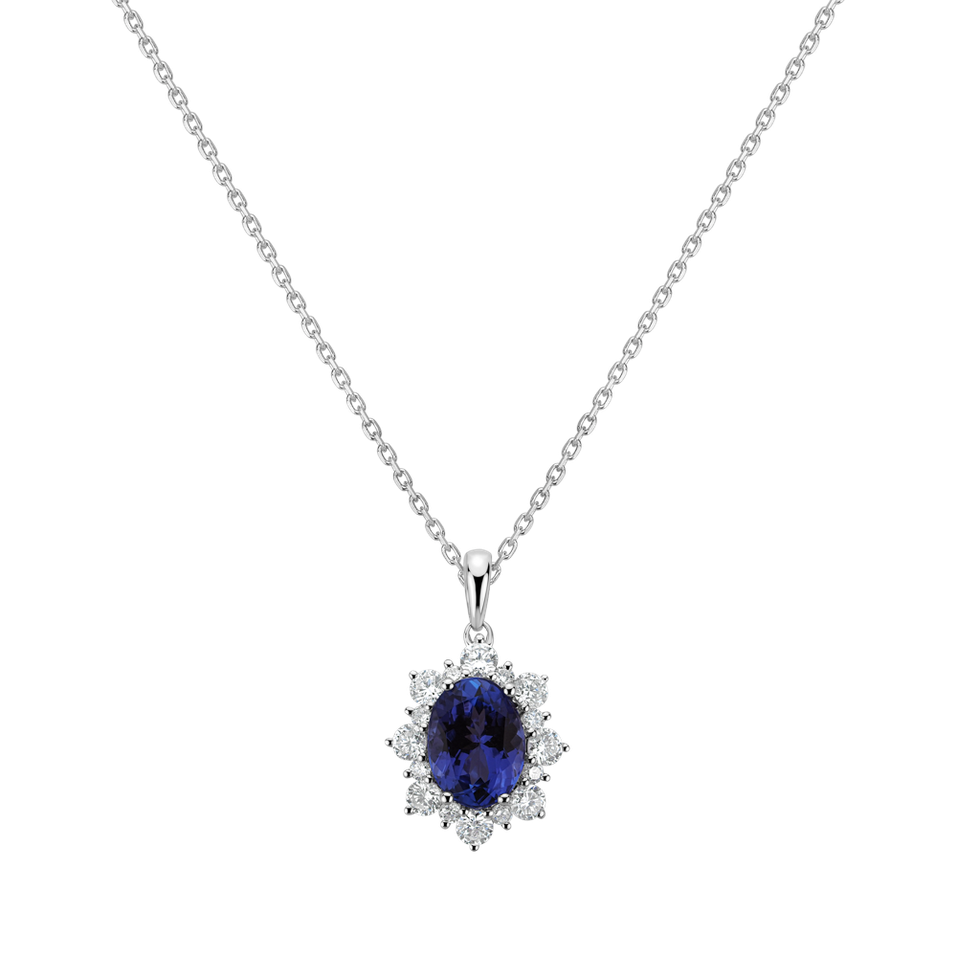 Diamond pendant with Tanzanite Princess