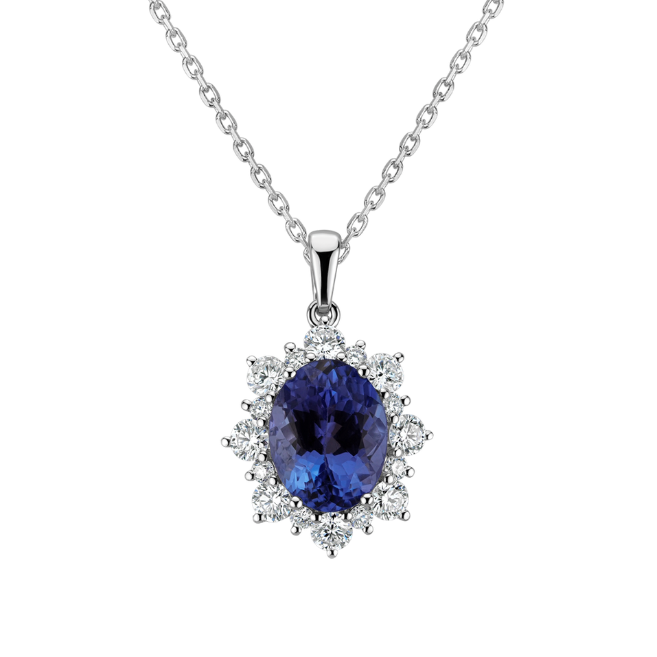 Diamond pendant with Tanzanite Princess