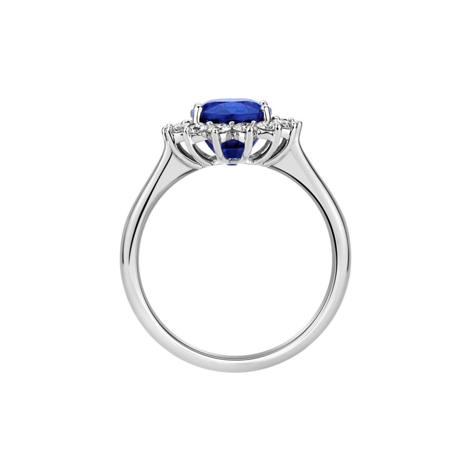 Diamond ring with Tanzanite Princess Sparkle