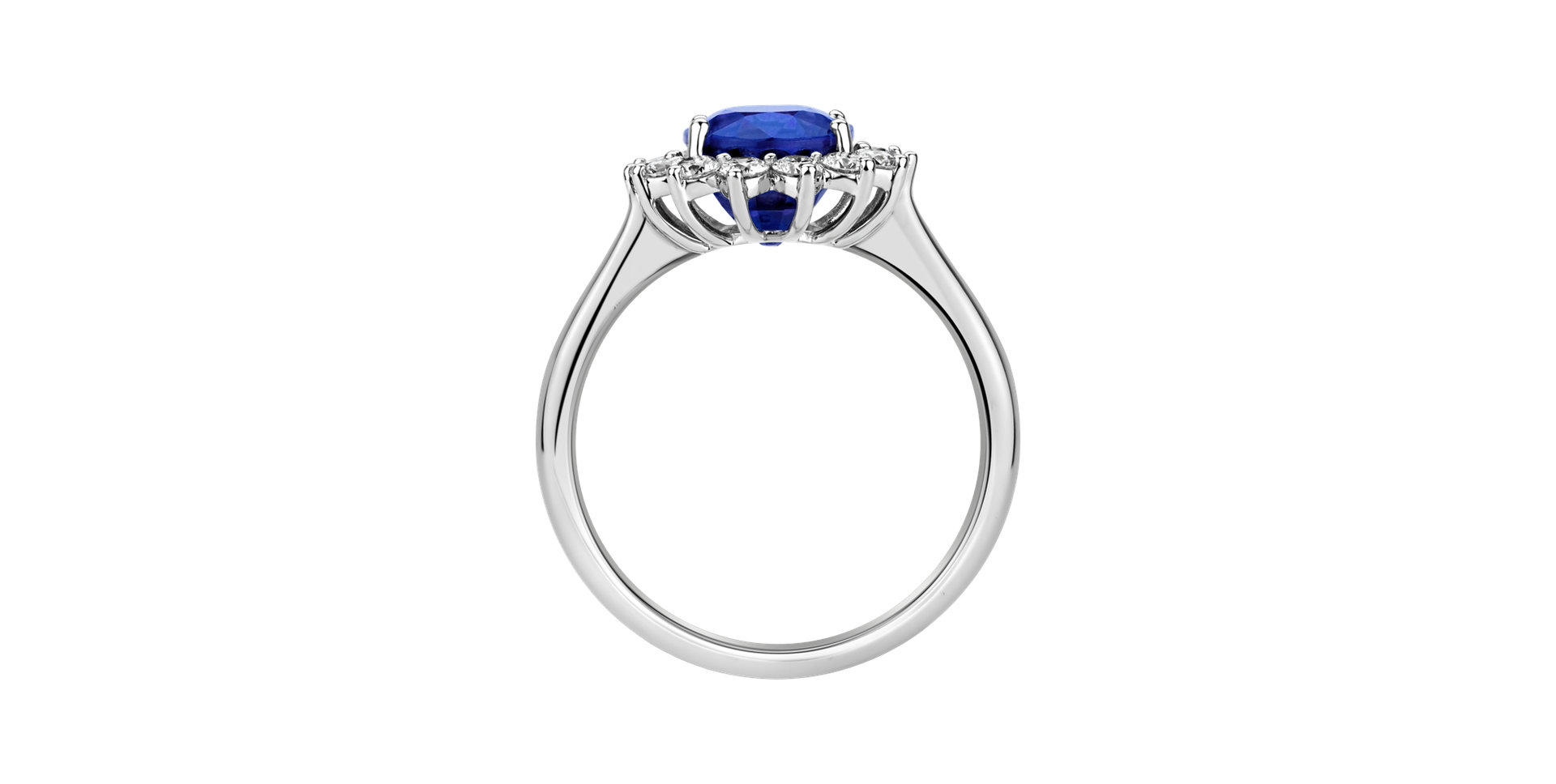 Diamond ring with Tanzanite Princess