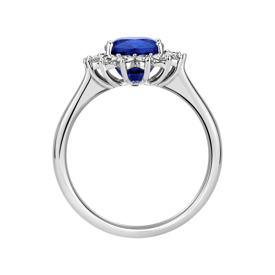 Diamond ring with Tanzanite Princess