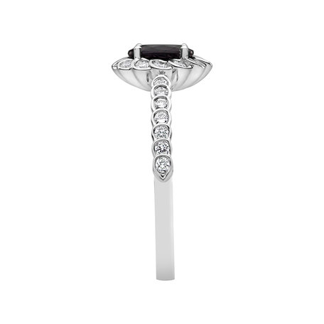 Diamond ring with Sapphire Glamour Princess