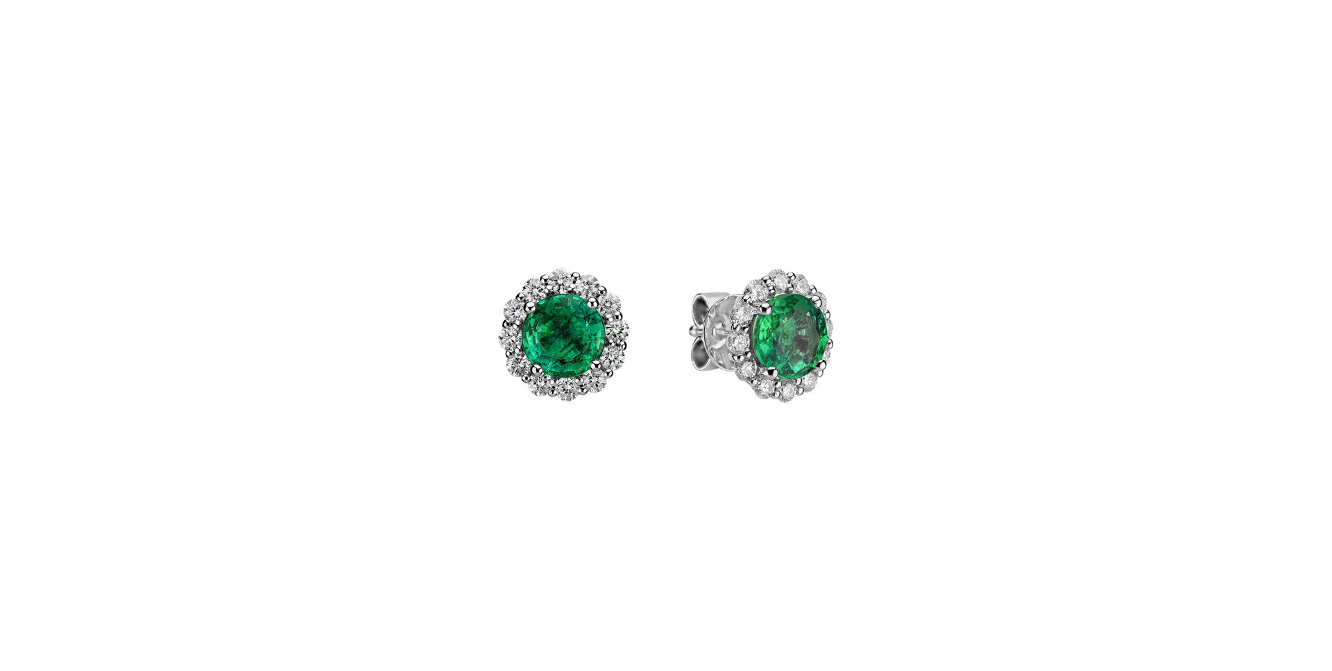 Diamond earrings with Emerald Bloom Spark