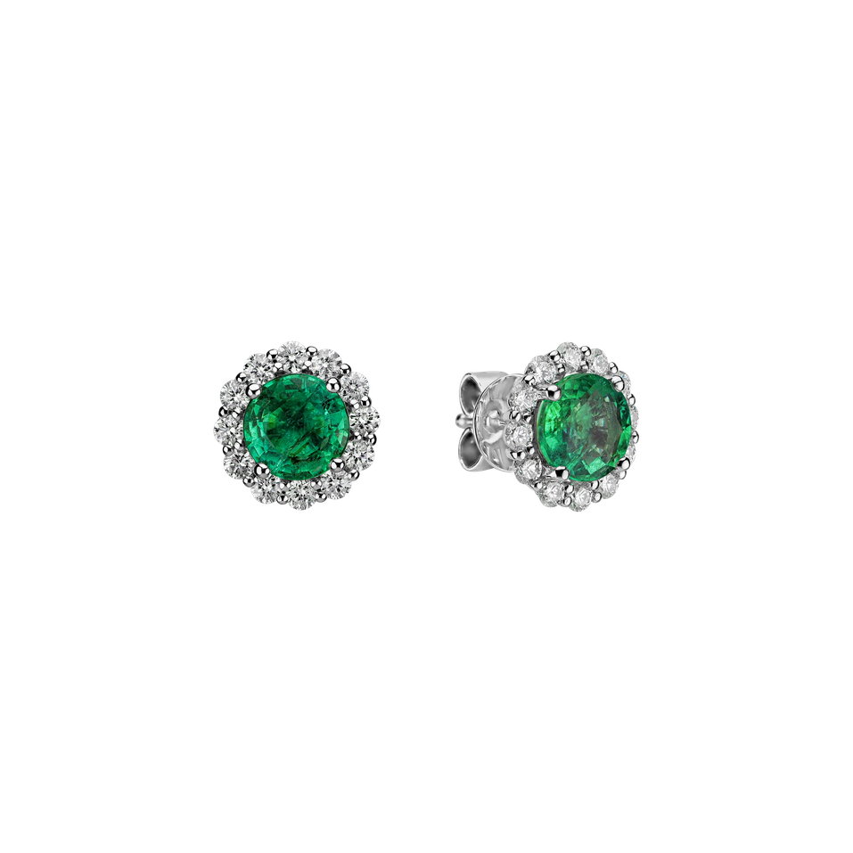 Diamond earrings with Emerald Bloom Spark
