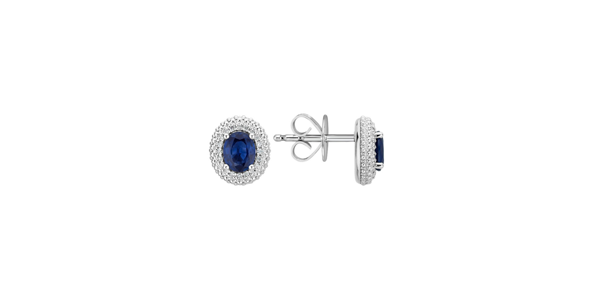 Diamond earrings with Sapphire Royal Sapphire