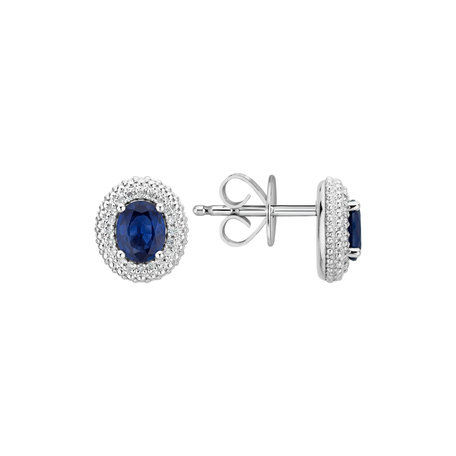 Diamond earrings with Sapphire Royal Sapphire