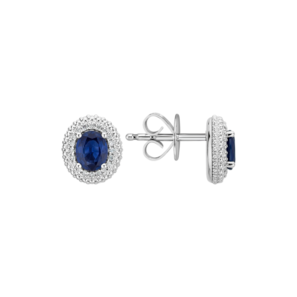 Diamond earrings with Sapphire Royal Sapphire
