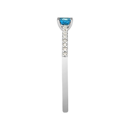 Diamond ring with Topaz Swiss Gem Simplicity